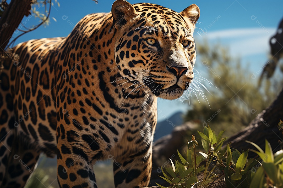 Jaguar em um habitat natural