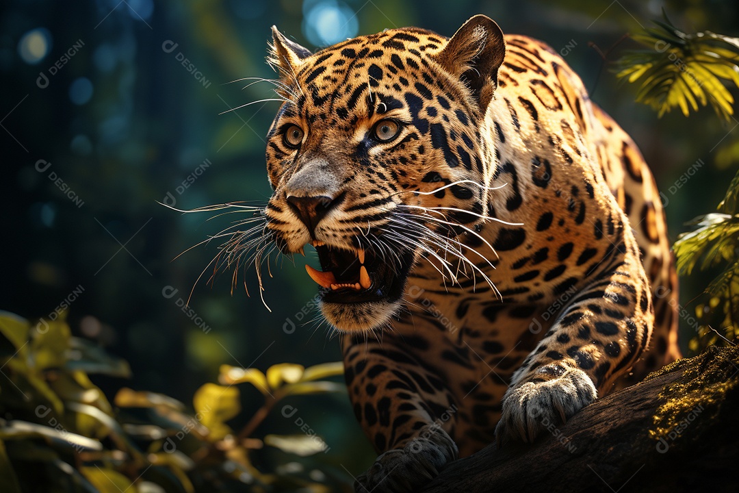 Jaguar em um habitat natural