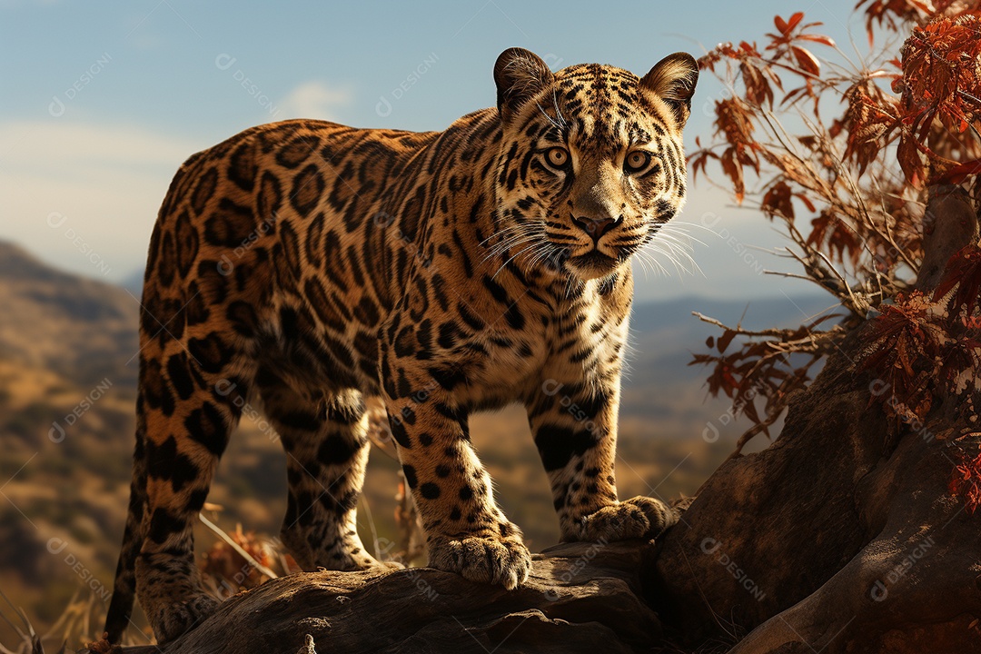 Jaguar em um habitat natural