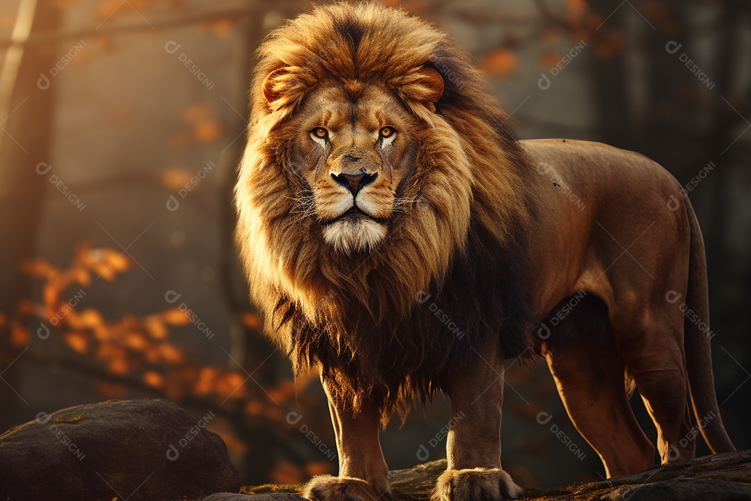 Leão em um habitat natural