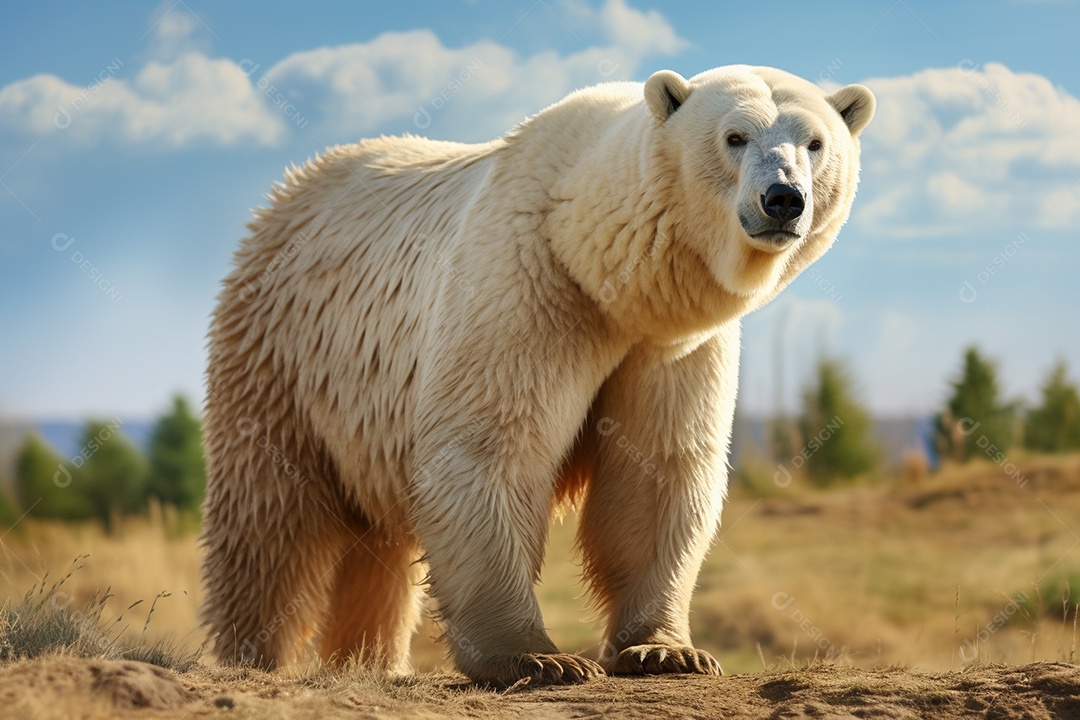 Urso polar em um habitat natural