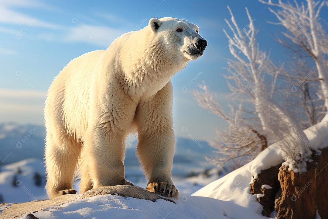 Urso polar em um habitat natural
