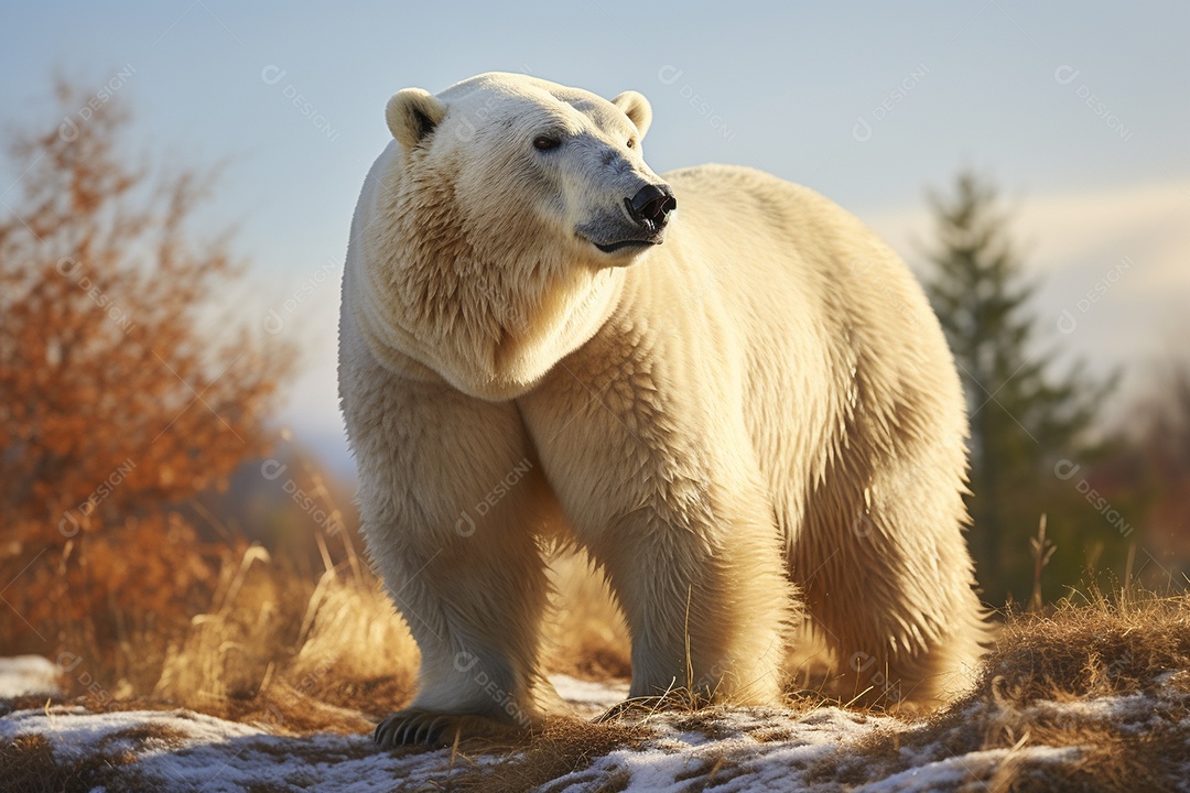 Urso polar em um habitat natural