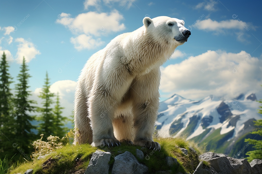 Urso polar em um habitat natural