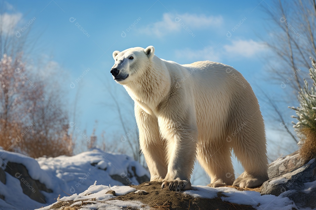 Urso polar em um habitat natural