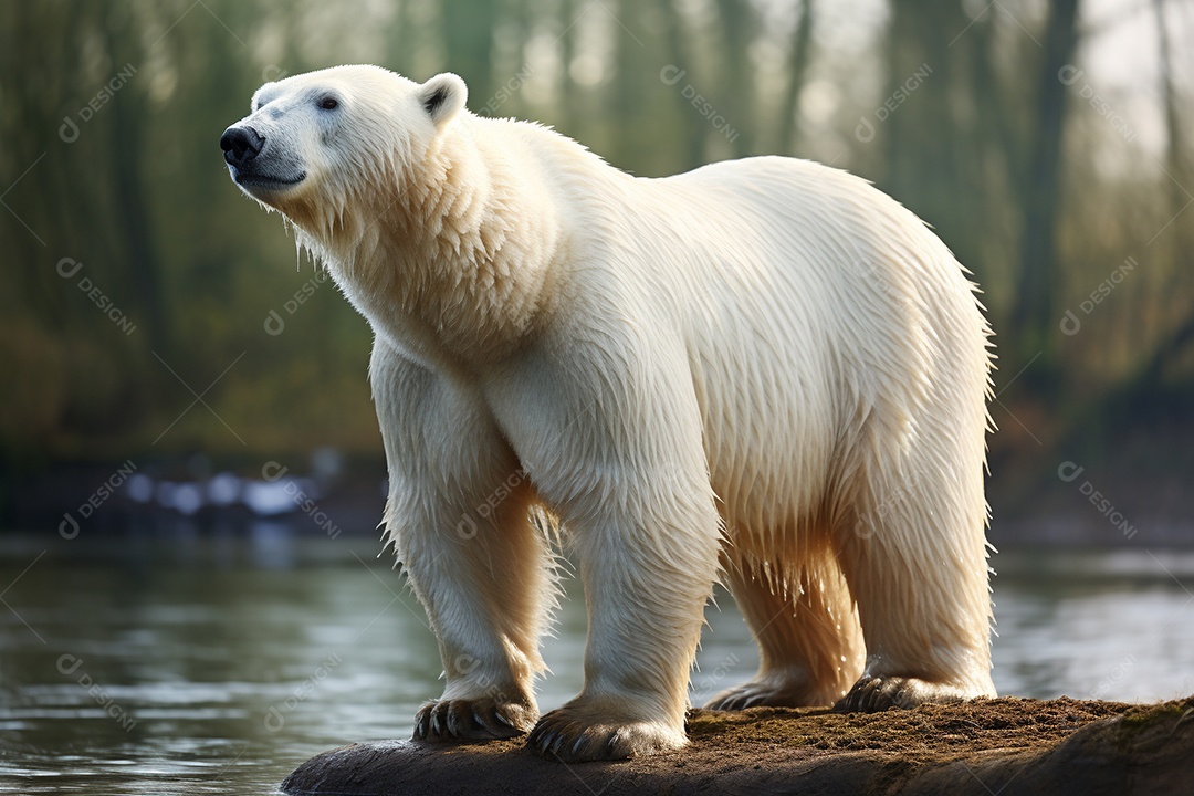 Urso polar em um habitat natural