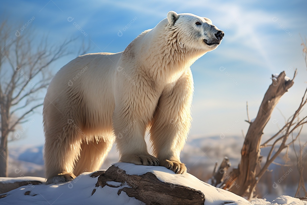 Urso polar em um habitat natural