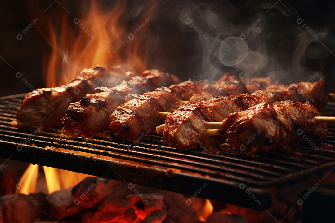 Pork grilling on Carne de porco grelhada na grelha
