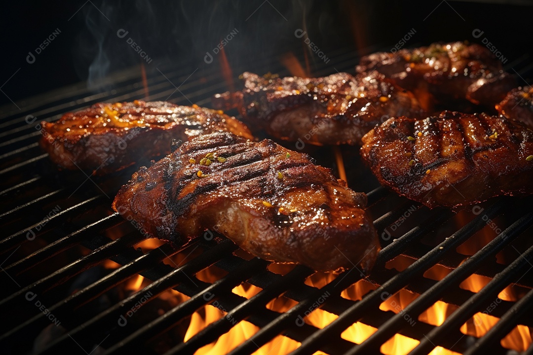 Carne de porco grelhada na grelha