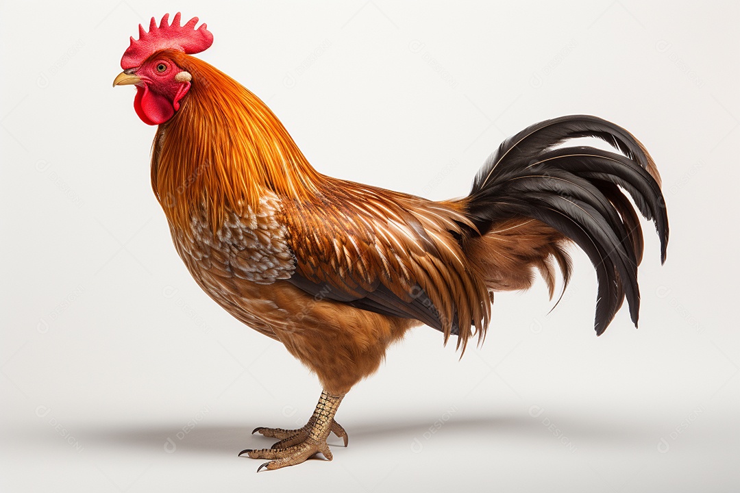Galo sobre fundo isolado
