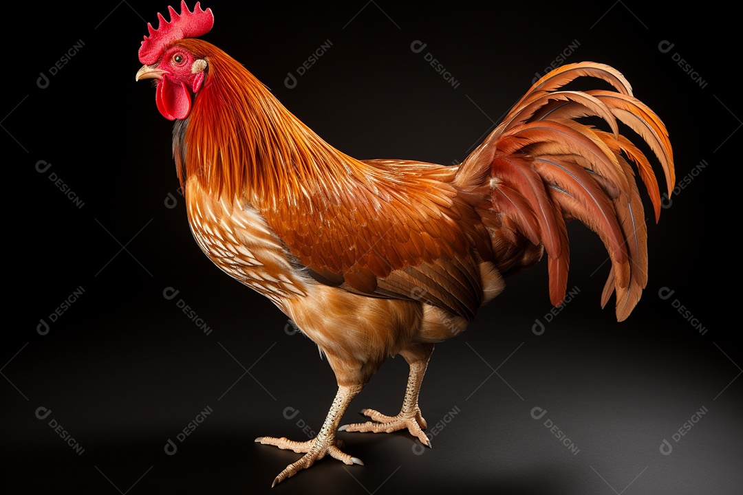 Galo sobre fundo isolado