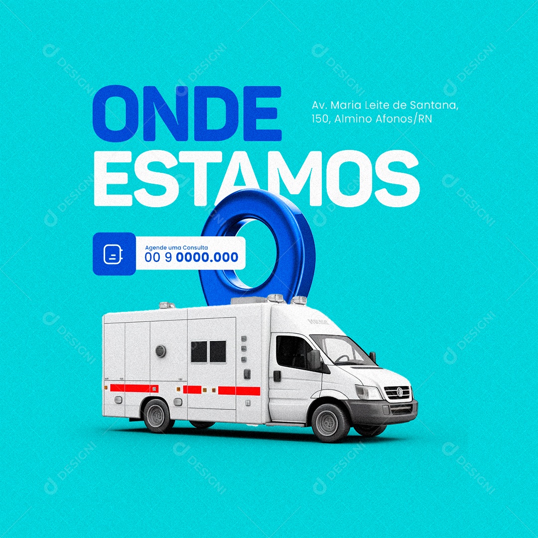 Clínica Médica Onde Estamos Agende uma Consulta Social Media PSD Editável