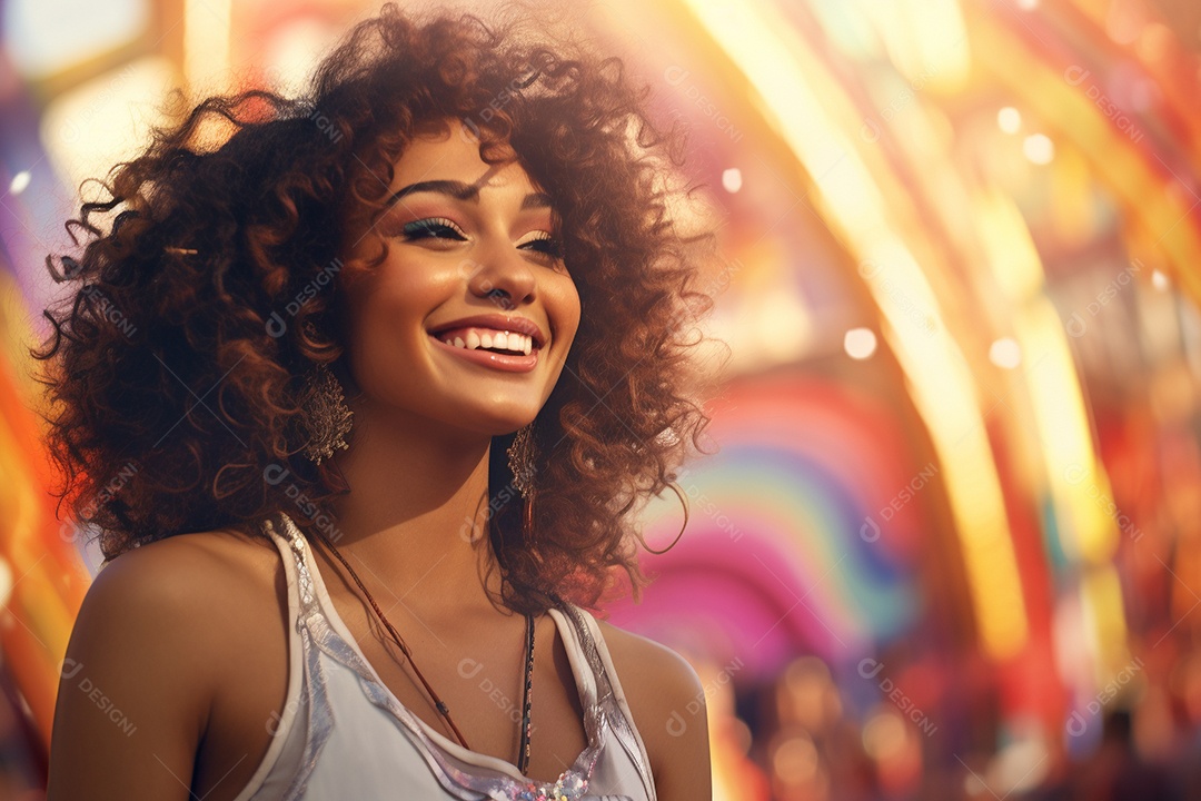 Carnaval lindo sorriso vestido feliz dançarina