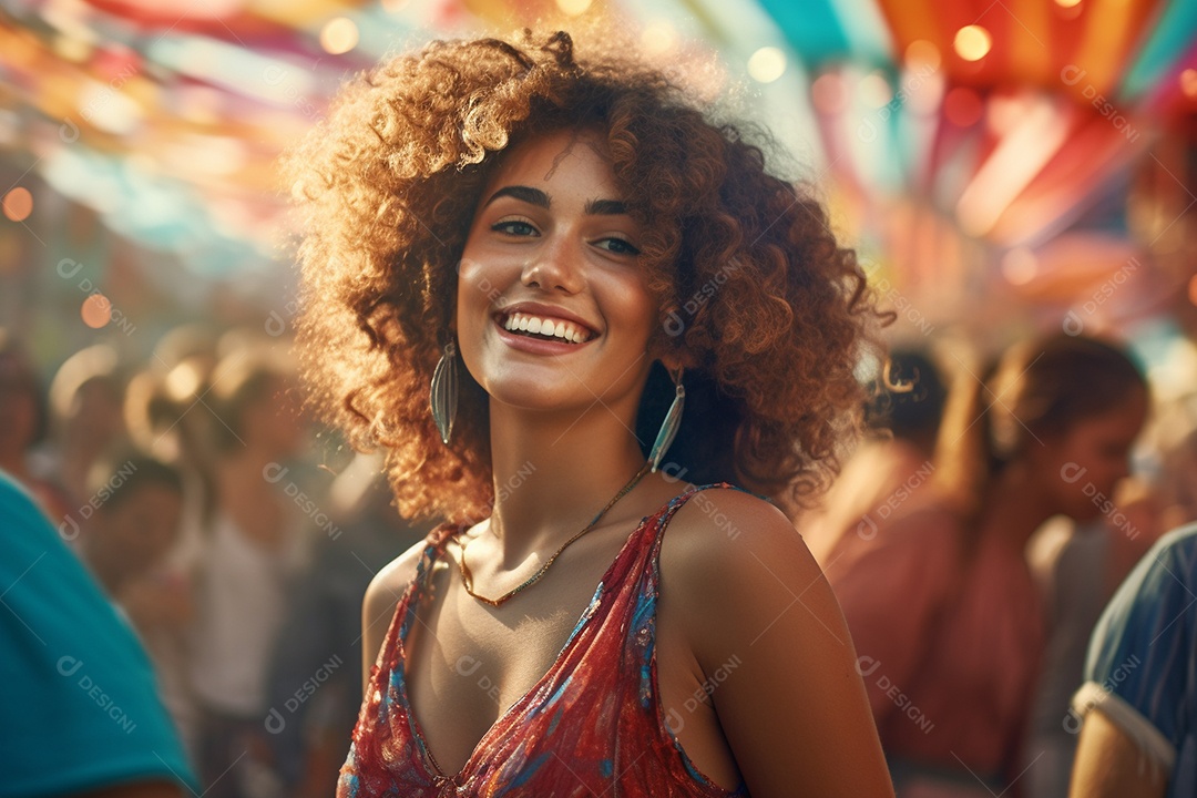 Carnaval lindo sorriso vestido feliz dançarina