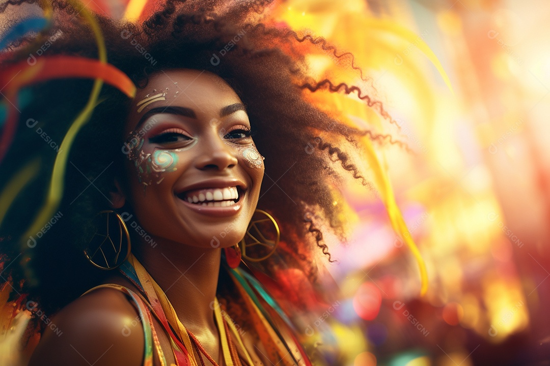 Carnaval lindo sorriso vestido feliz dançarina