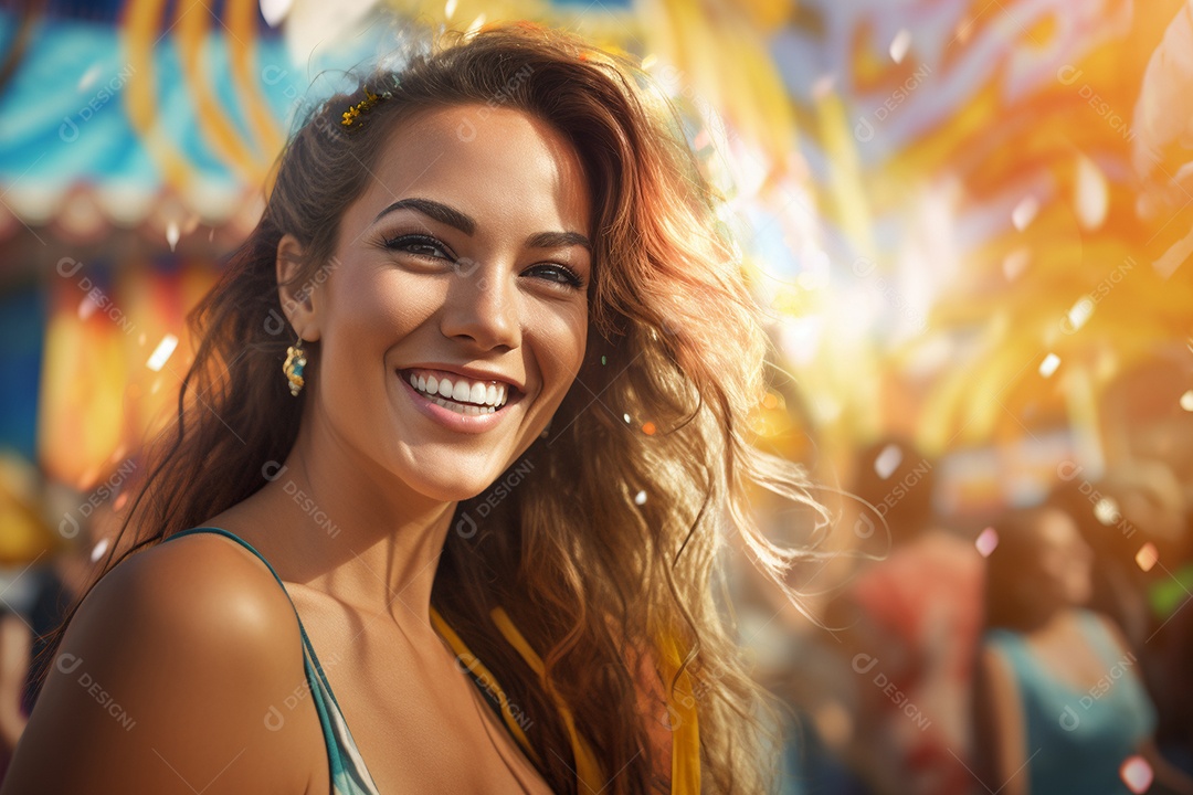 Carnaval lindo sorriso vestido feliz dançarina