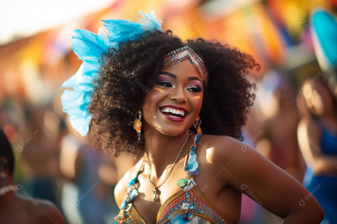 Carnaval lindo sorriso vestido feliz dançarina