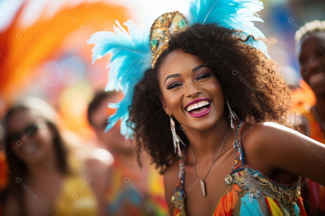 Carnaval lindo sorriso vestido feliz dançarina