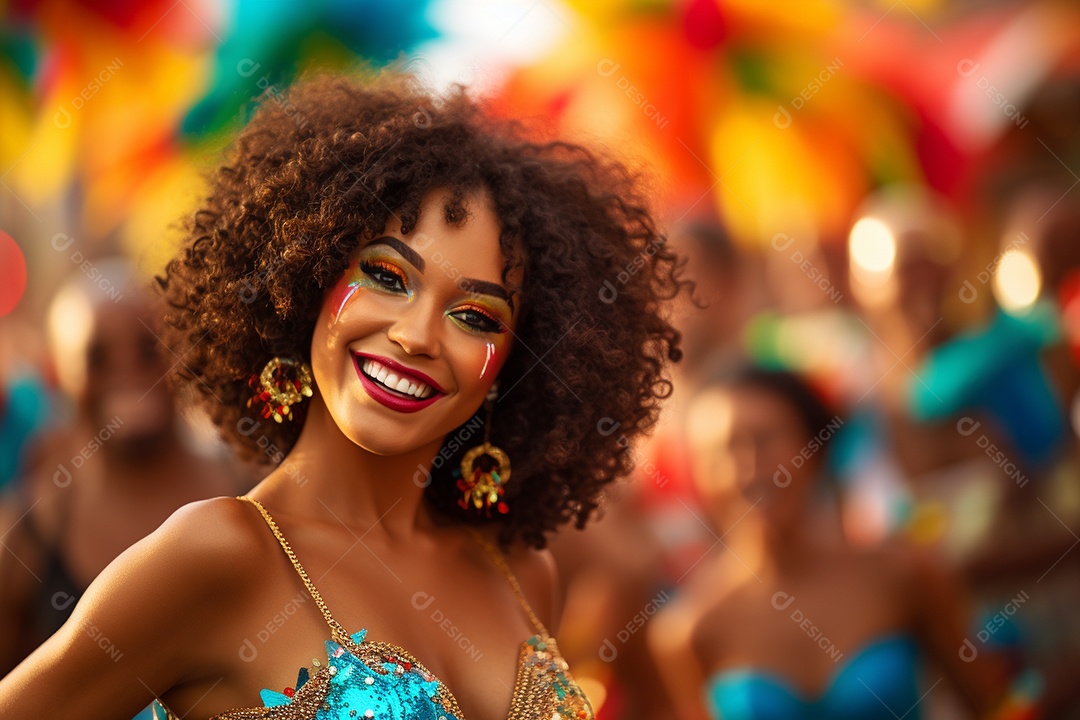 Carnaval lindo sorriso vestido feliz dançarina