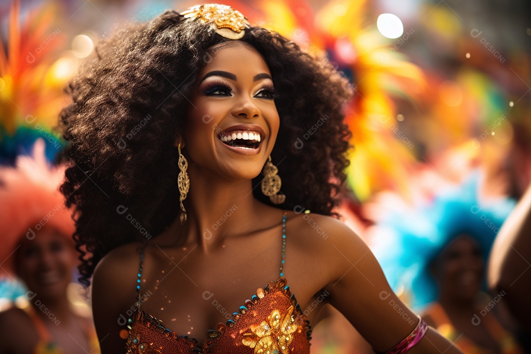 Carnaval lindo sorriso vestido feliz dançarina