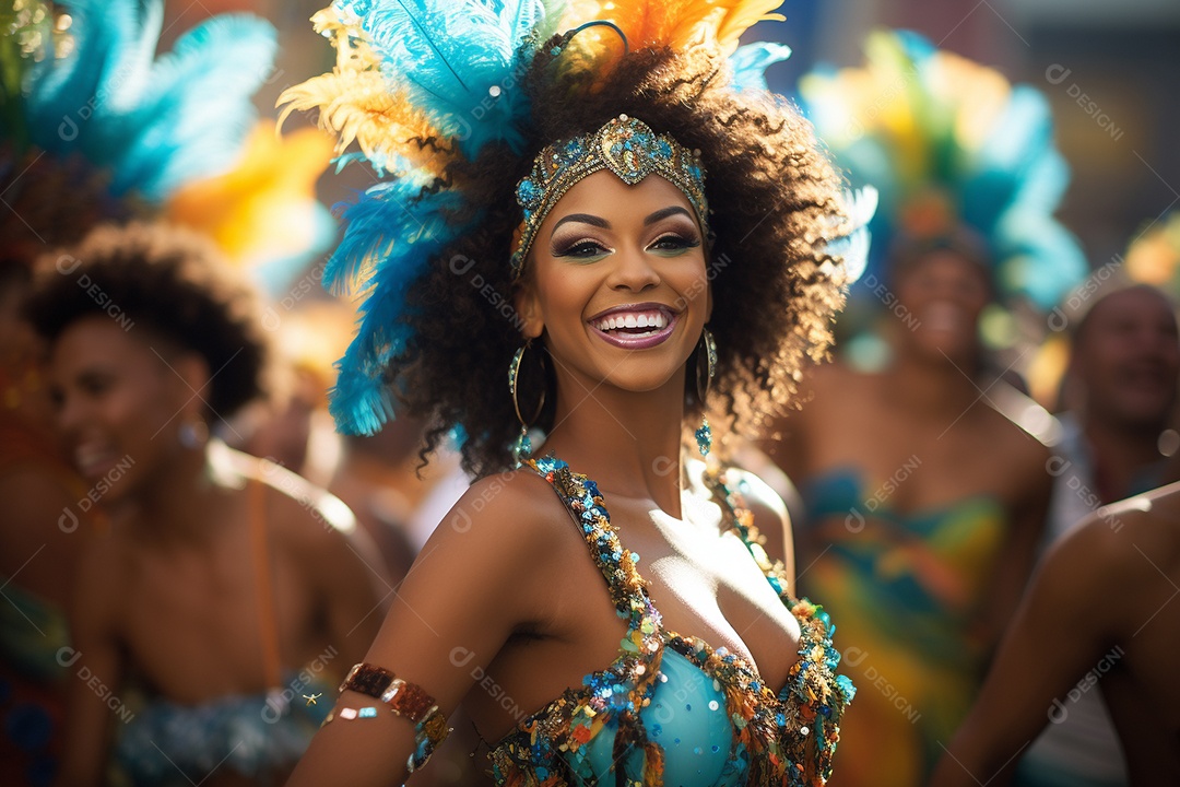 Carnaval lindo sorriso vestido feliz dançarina