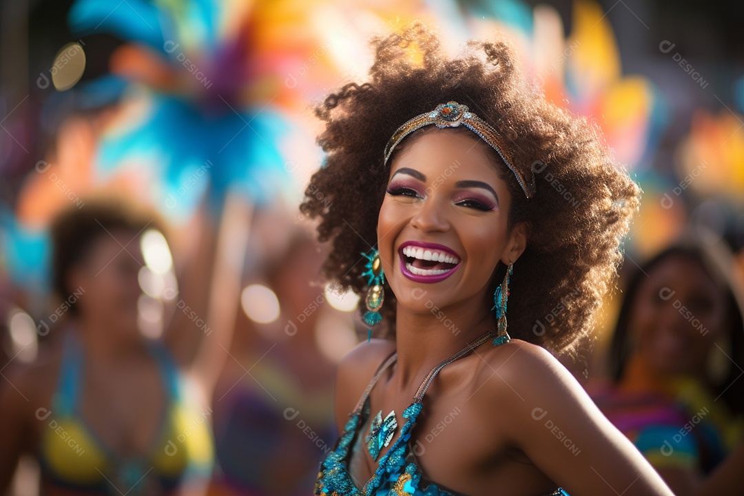 Carnaval lindo sorriso vestido feliz dançarina