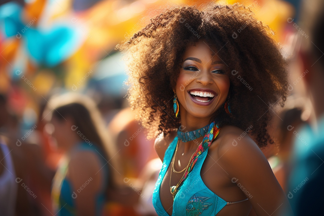 Carnaval lindo sorriso vestido feliz dançarina