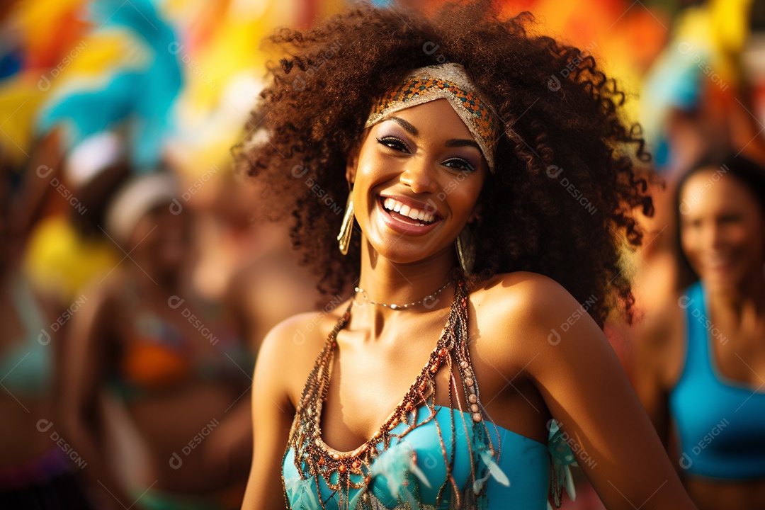 Carnaval lindo sorriso vestido feliz dançarina