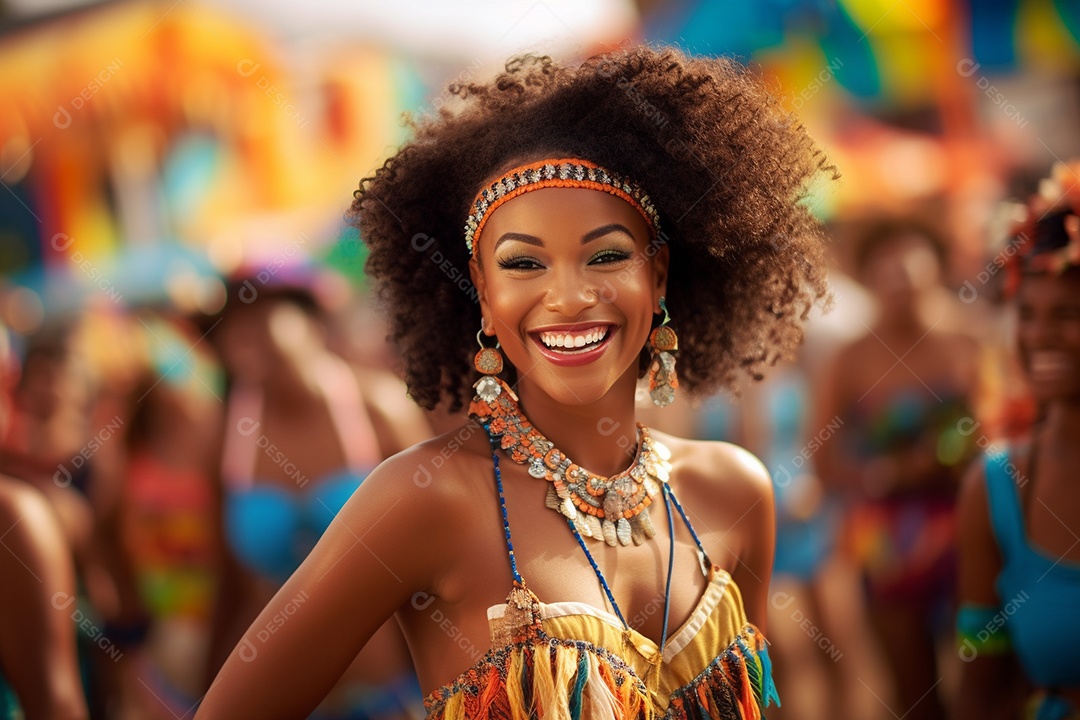 Carnaval lindo sorriso vestido feliz dançarina