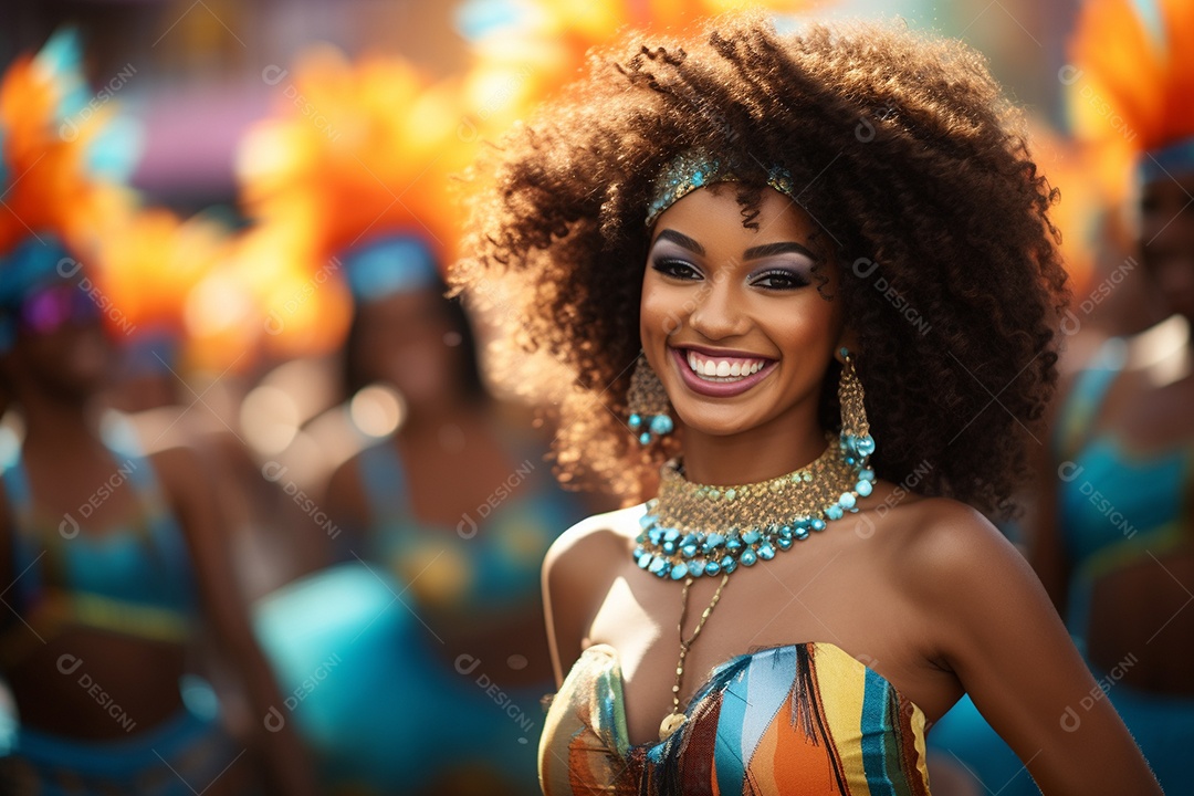Carnaval lindo sorriso vestido feliz dançarina
