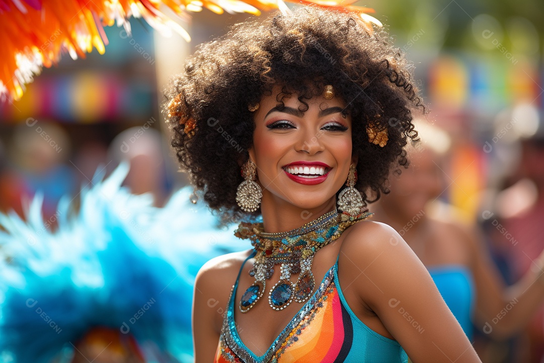 Carnaval lindo sorriso vestido feliz dançarina