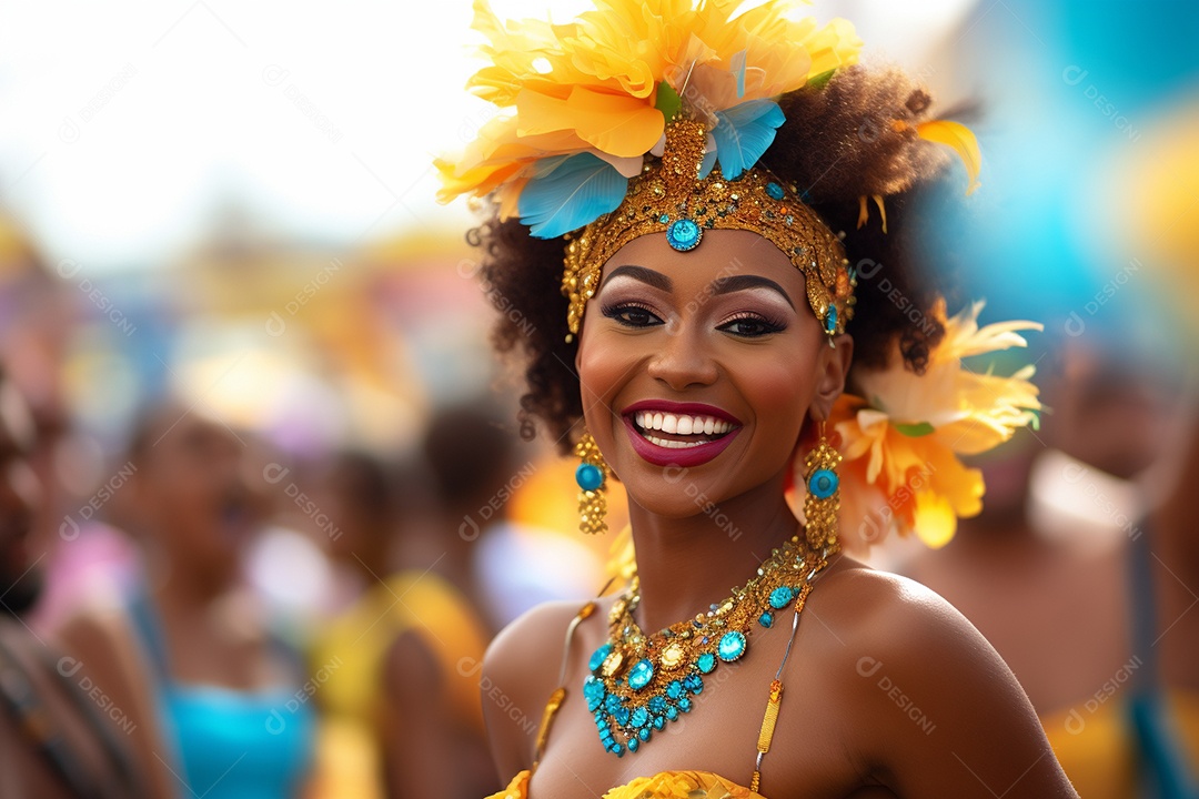 Carnaval lindo sorriso vestido feliz dançarina
