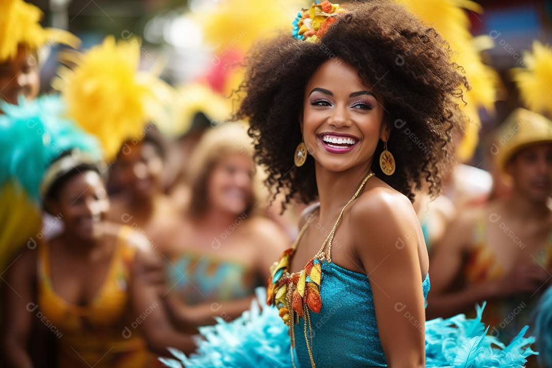 Carnaval lindo sorriso vestido feliz dançarina