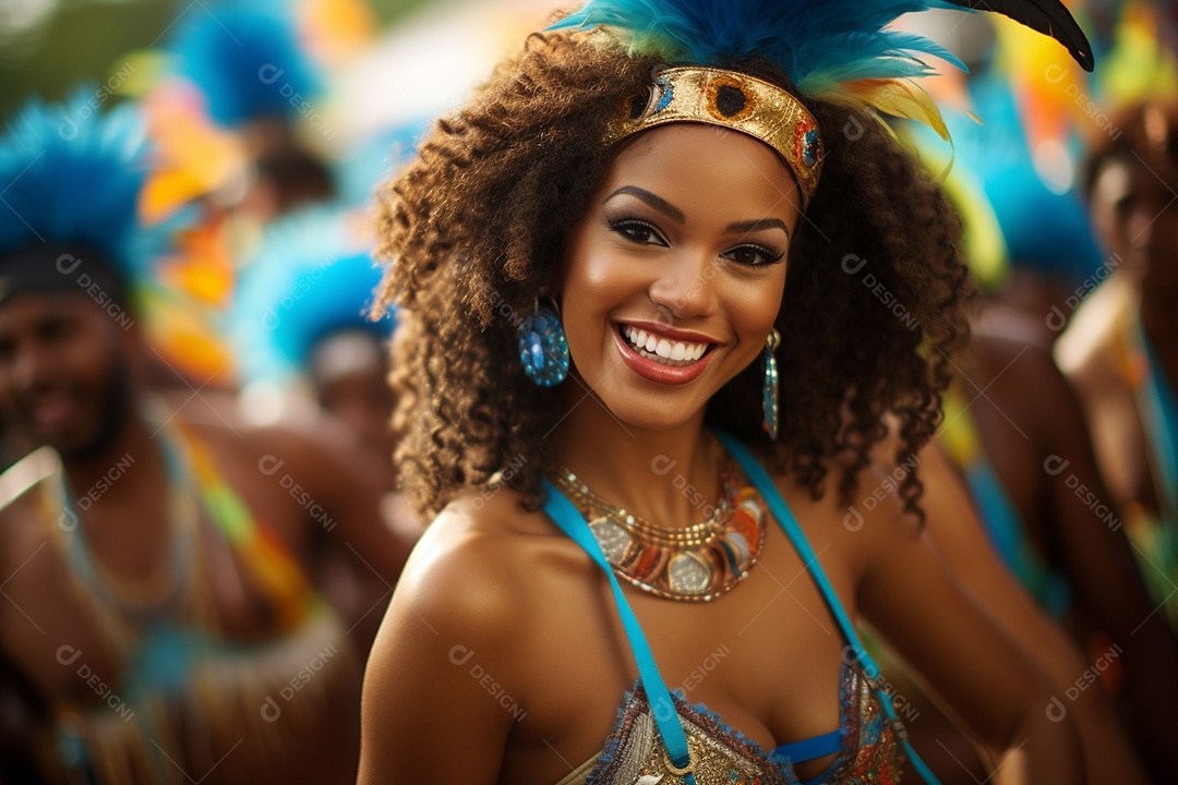 Carnaval lindo sorriso vestido feliz dançarina