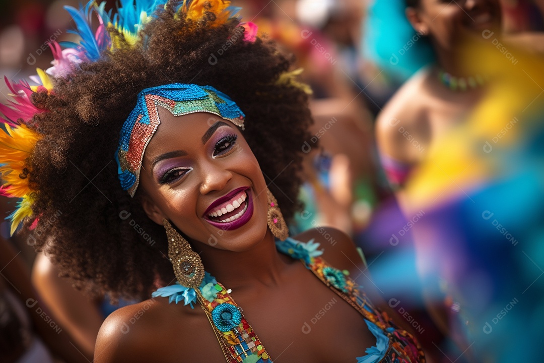 Carnaval lindo sorriso vestido feliz dançarina