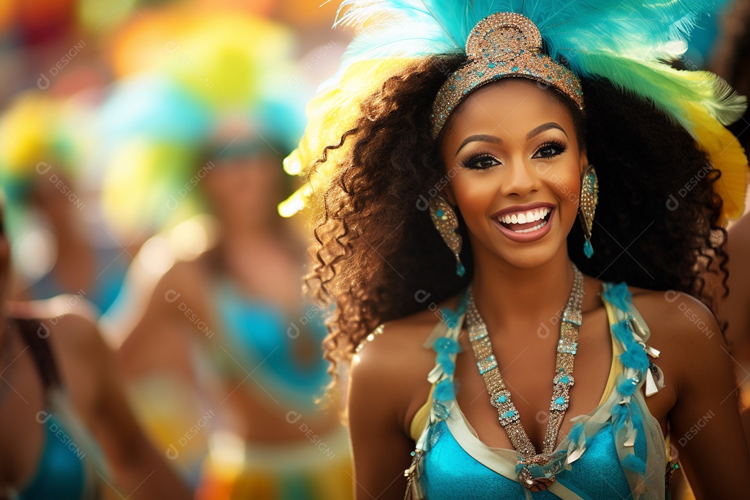 Carnaval lindo sorriso vestido feliz dançarina