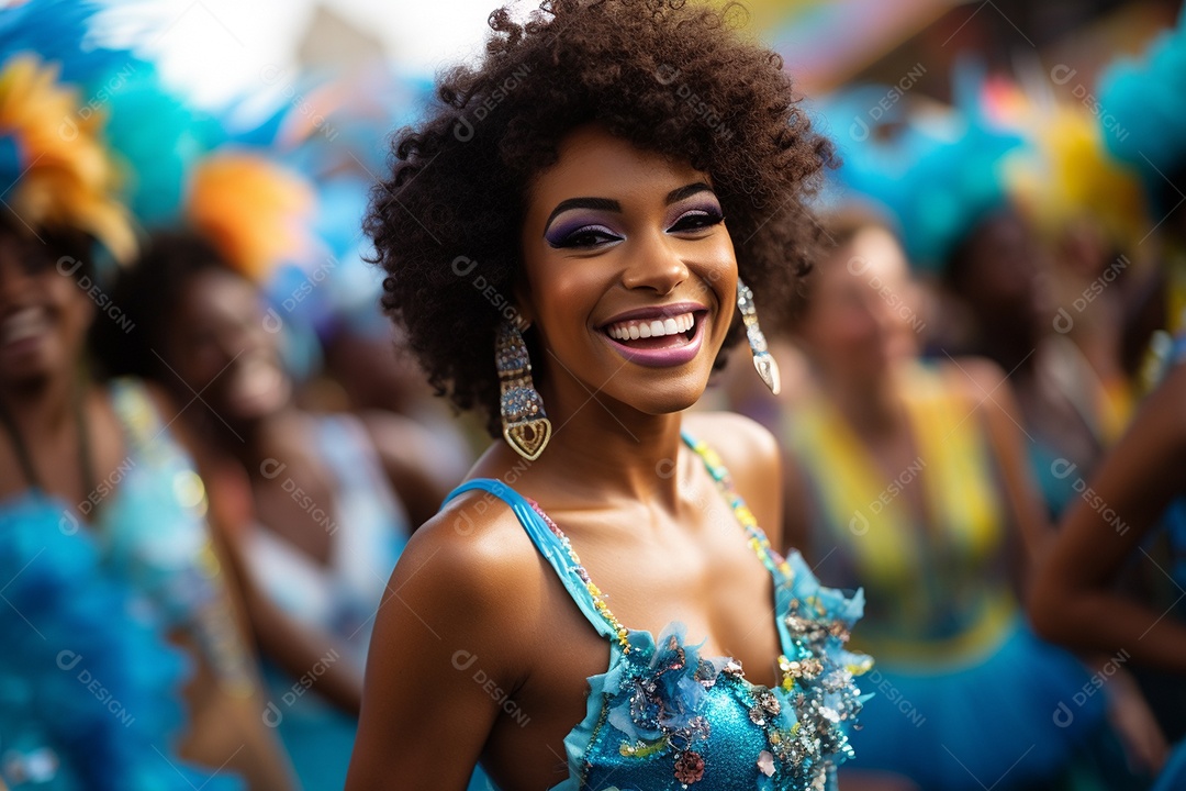 Carnaval lindo sorriso vestido feliz dançarina