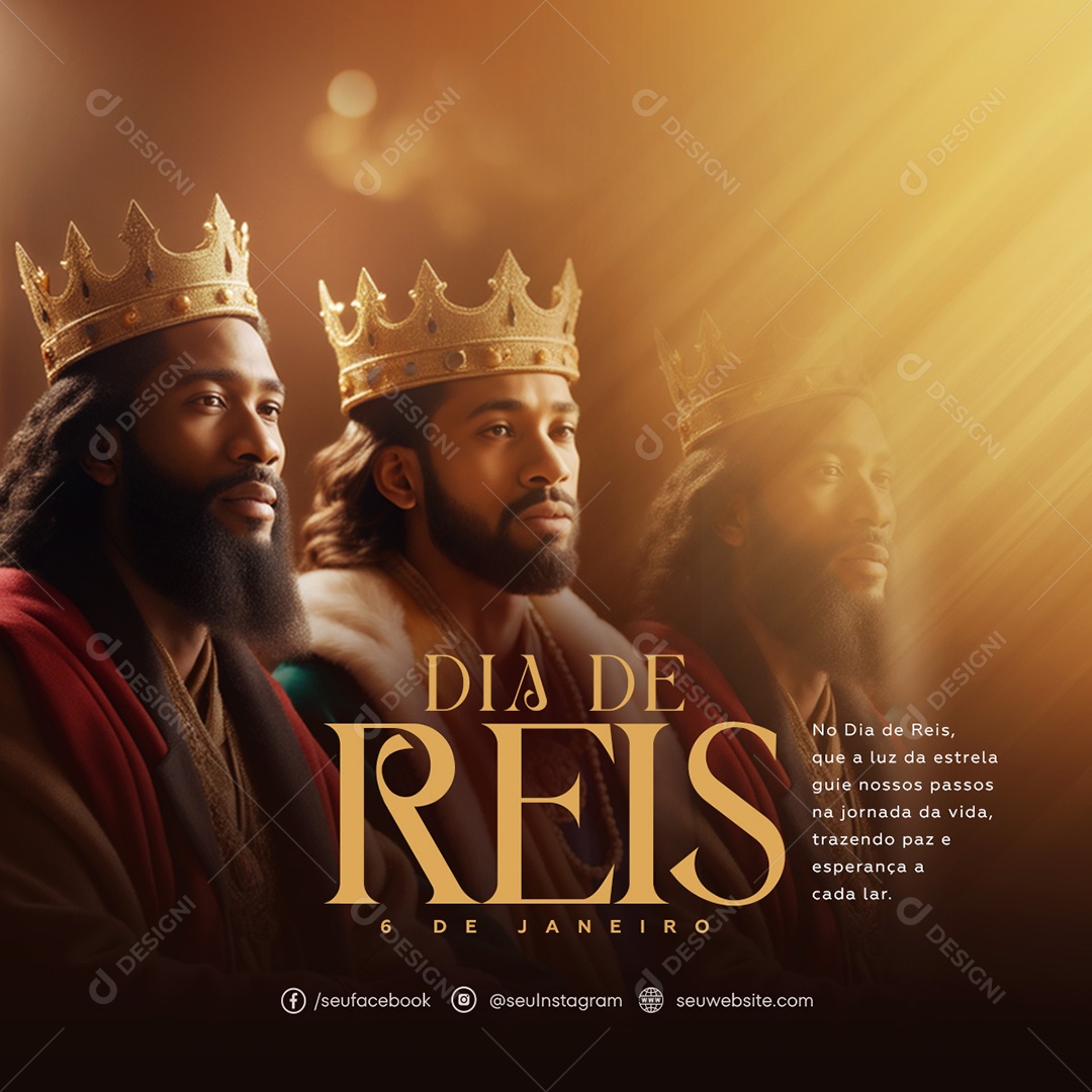 Dia De Reis 6 De Janeiro Jornada Da Vida Social Media PSD Editável