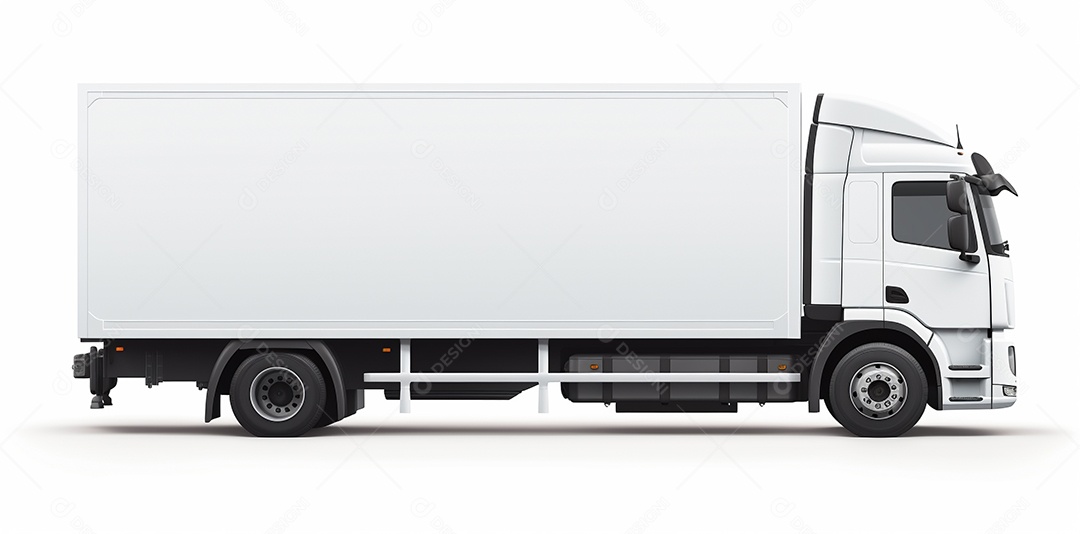 Reboque de trator de caminhão branco isolado em fundo branco