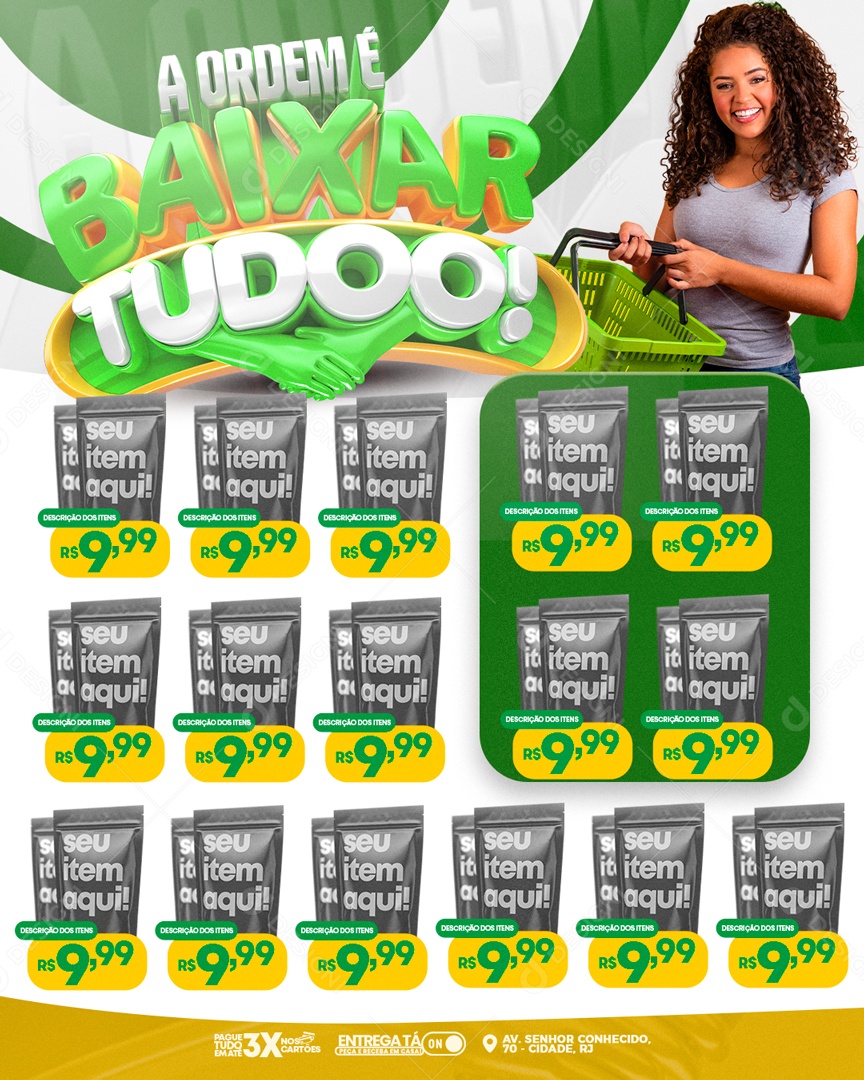 Social Media Encarte A Ordem é Baixar Tudoo Supermercado PSD Editável