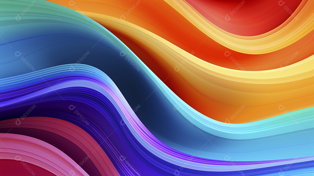 Fundo de papel de parede colorido com ondas de arco-íris