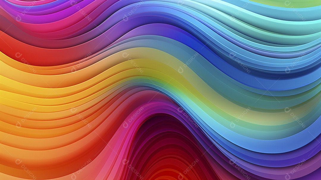 Fundo de papel de parede colorido com ondas de arco-íris