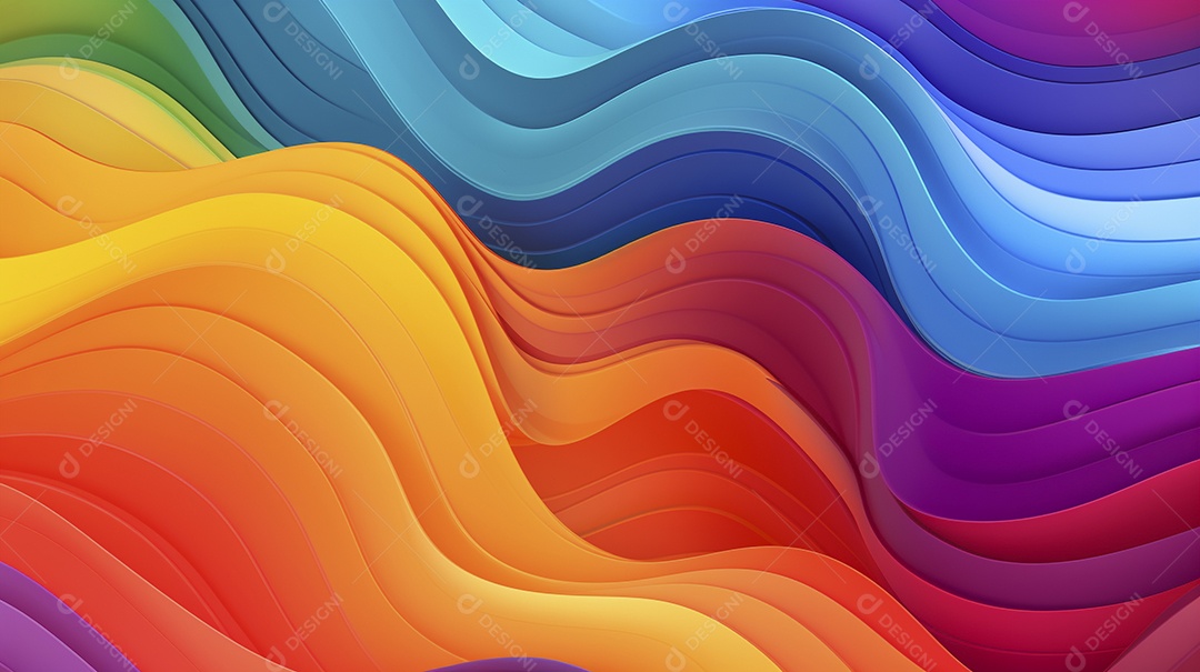 Fundo de papel de parede colorido com ondas de arco-íris