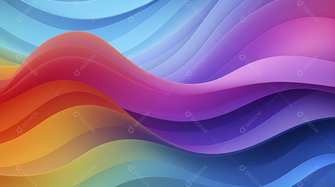 Fundo de papel de parede colorido com ondas de arco-íris