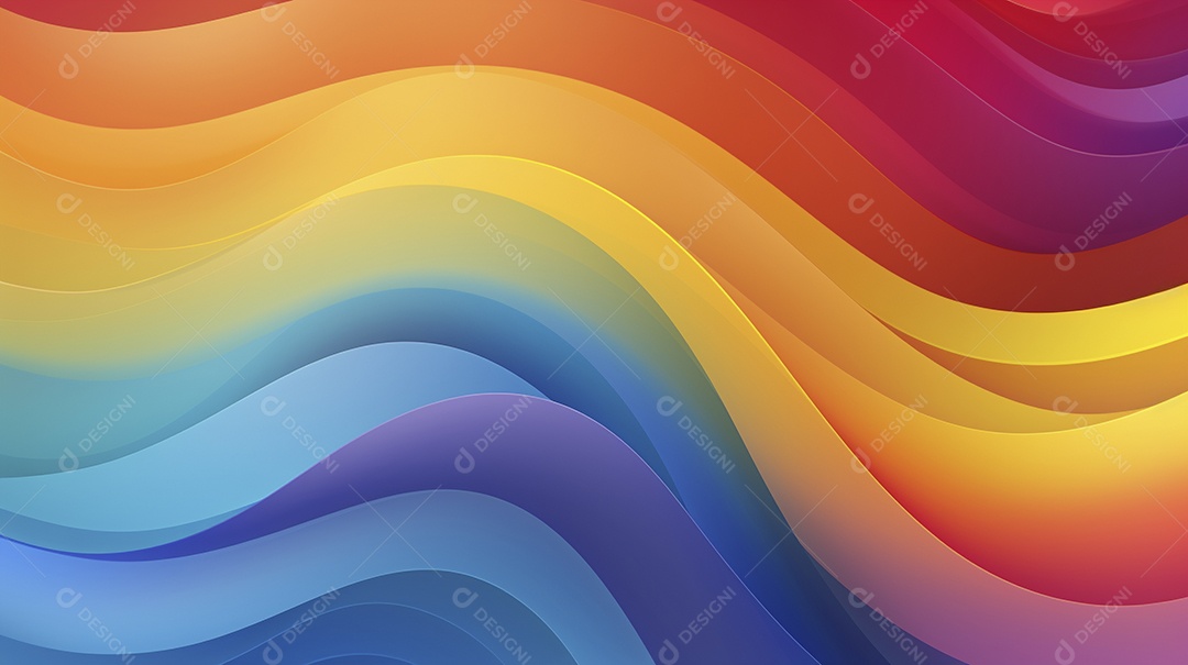 Fundo de papel de parede colorido com ondas de arco-íris