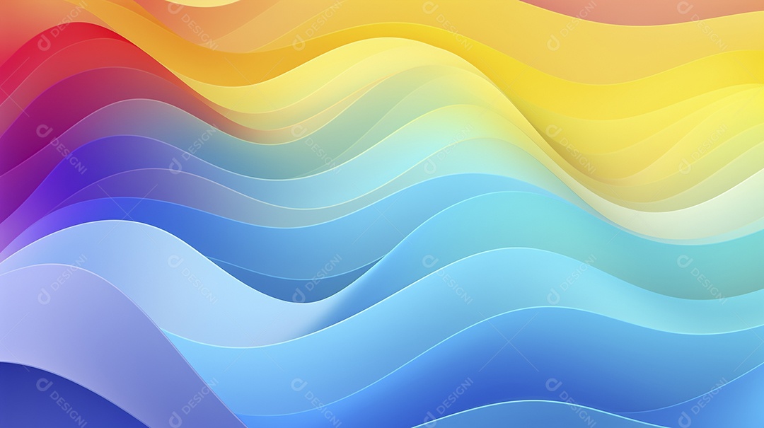 Fundo de papel de parede colorido com ondas de arco-íris