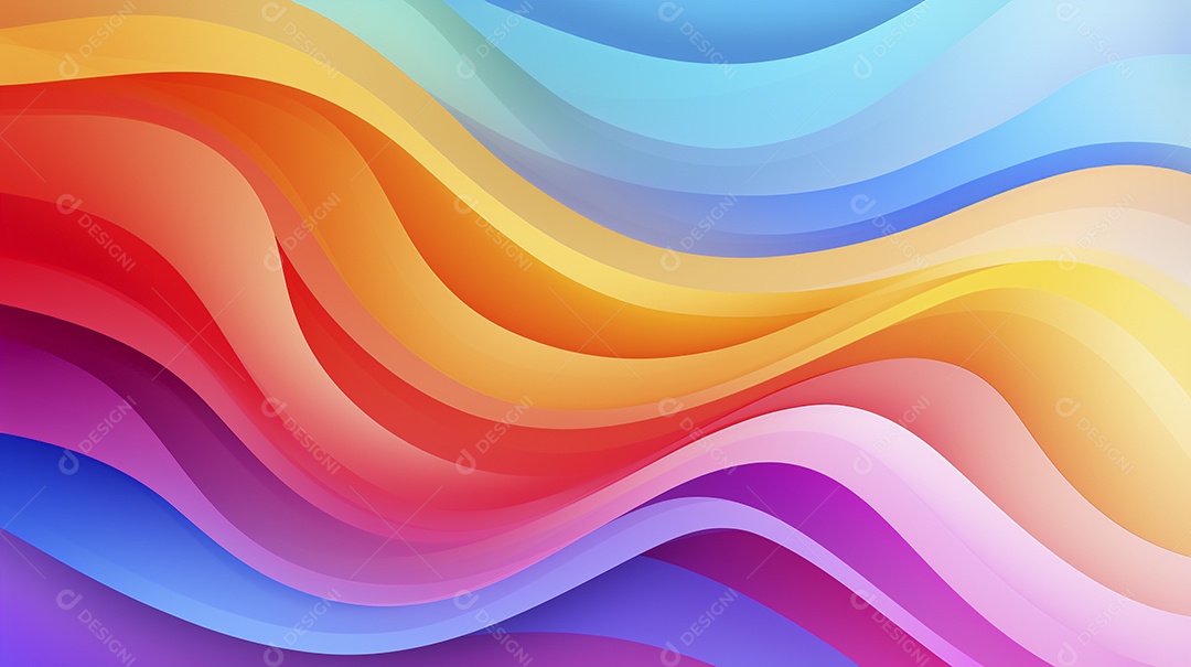 Fundo de papel de parede colorido com ondas de arco-íris