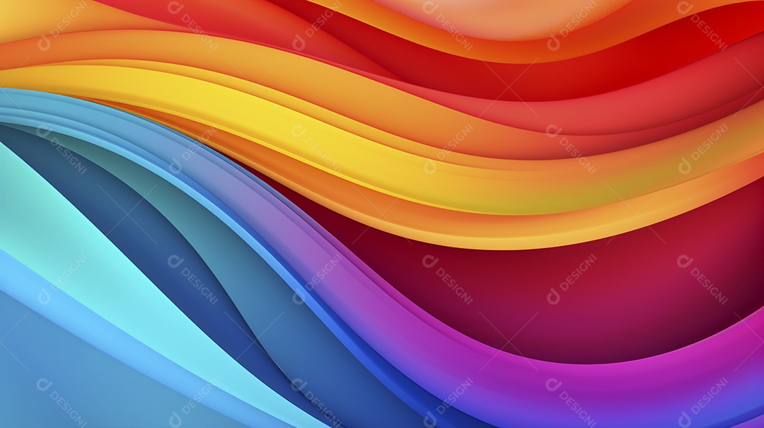 Fundo de papel de parede colorido com ondas de arco-íris