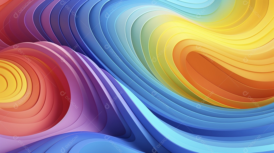 Fundo de papel de parede colorido com ondas de arco-íris