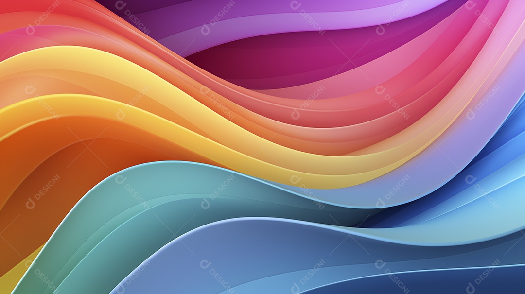 Fundo de papel de parede colorido com ondas de arco-íris